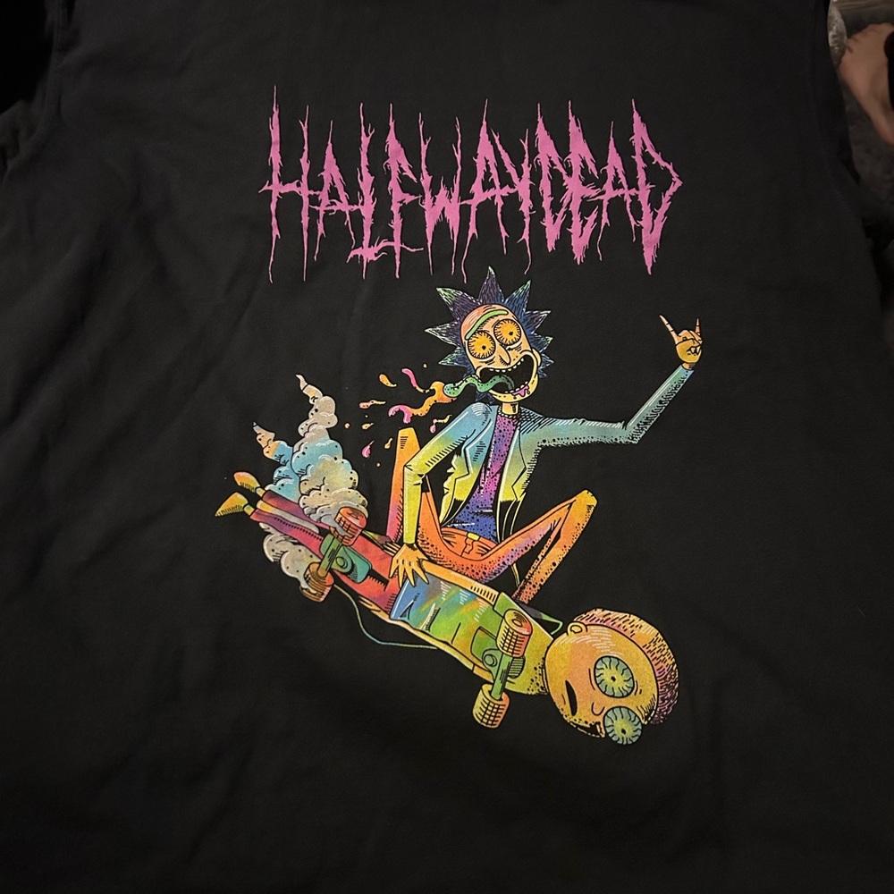 Halfway Dead Black Graphic Tee - L NWOT